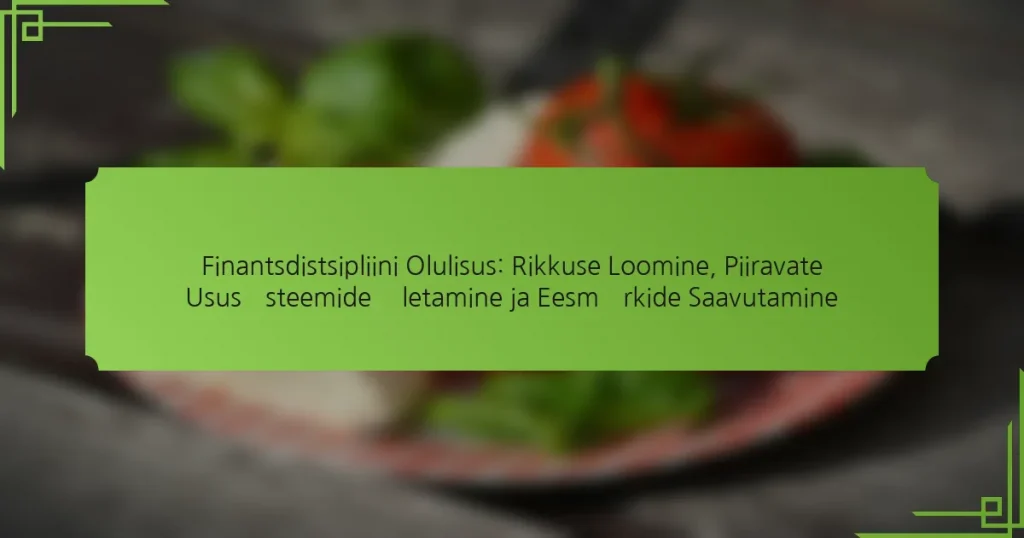 Finantsdistsipliini Olulisus: Rikkuse Loomine, Piiravate Ususüsteemide Ületamine ja Eesmärkide Saavutamine