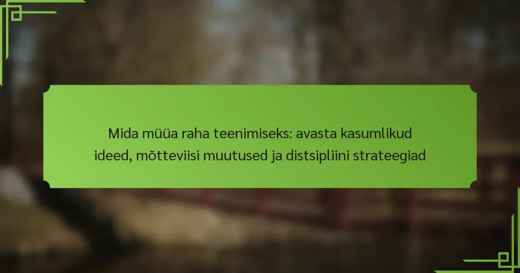 Mida müüa raha teenimiseks: avasta kasumlikud ideed, mõtteviisi muutused ja distsipliini strateegiad