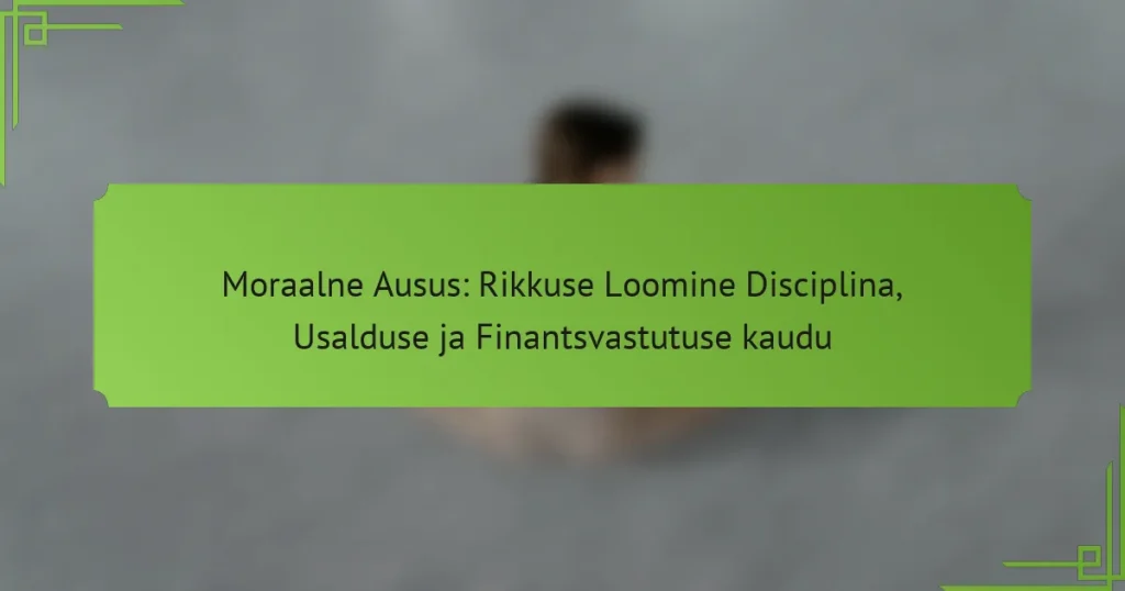 Moraalne Ausus: Rikkuse Loomine Disciplina, Usalduse ja Finantsvastutuse kaudu