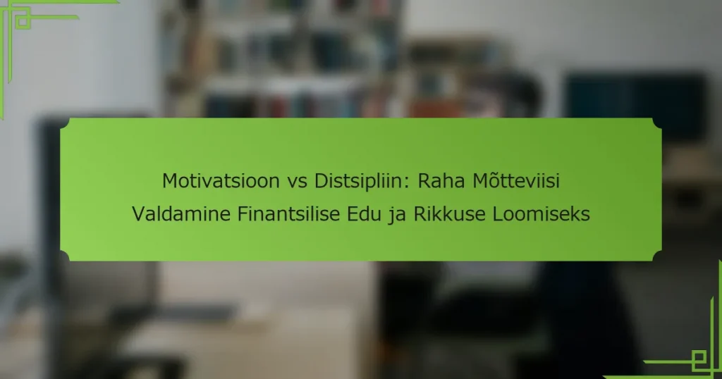 Motivatsioon vs Distsipliin: Raha Mõtteviisi Valdamine Finantsilise Edu ja Rikkuse Loomiseks