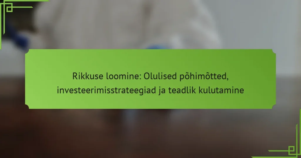 Rikkuse loomine: Olulised põhimõtted, investeerimisstrateegiad ja teadlik kulutamine