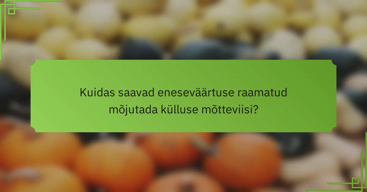 Kuidas saavad eneseväärtuse raamatud mõjutada külluse mõtteviisi?