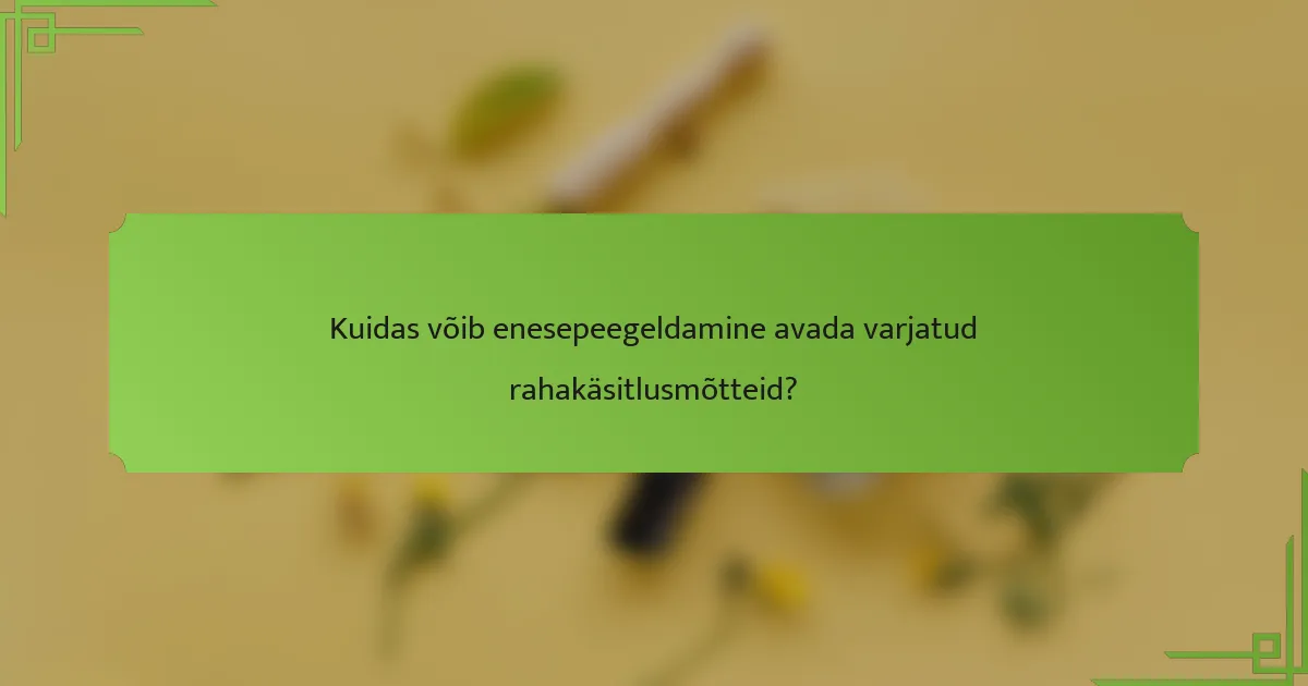 Kuidas võib enesepeegeldamine avada varjatud rahakäsitlusmõtteid?