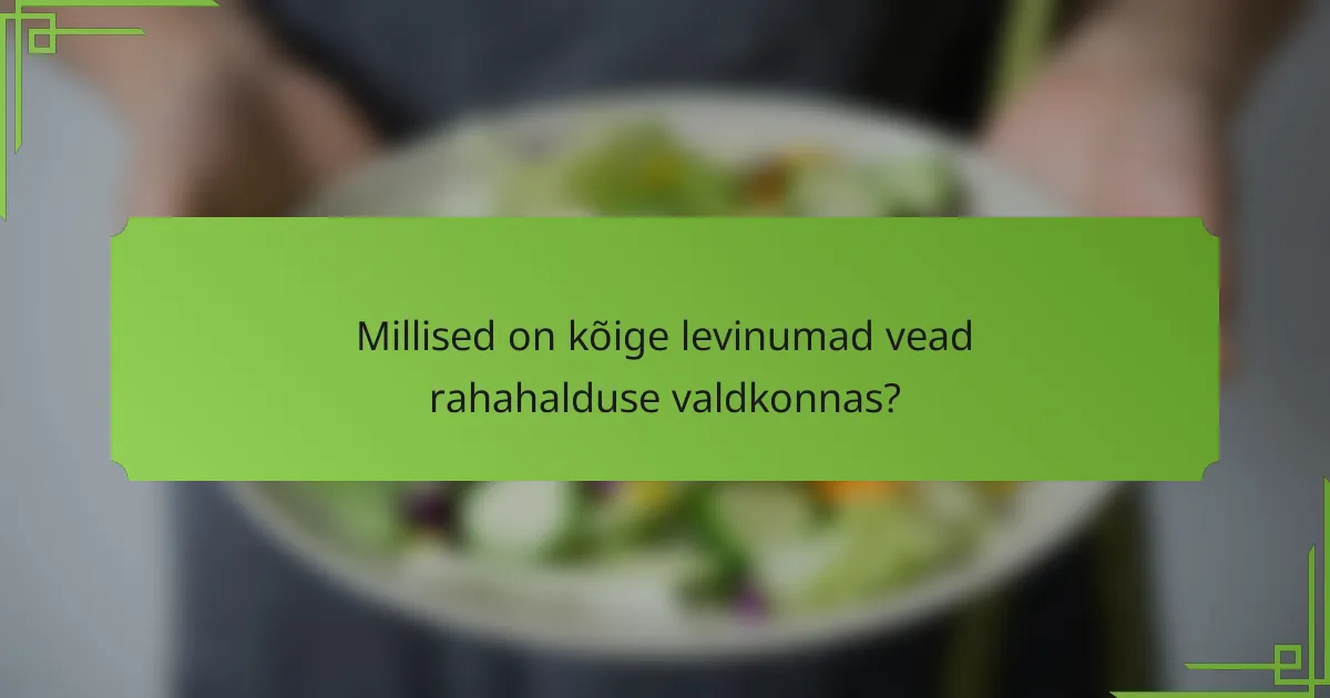 Millised on kõige levinumad vead rahahalduse valdkonnas?