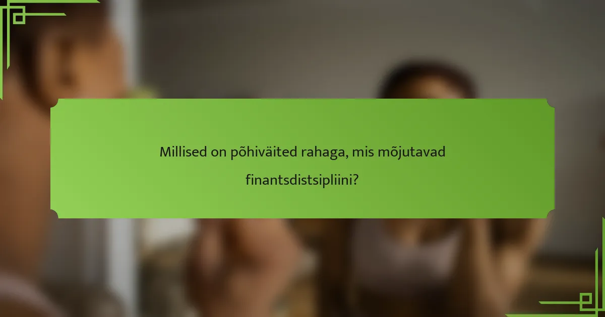 Millised on põhiväited rahaga, mis mõjutavad finantsdistsipliini?