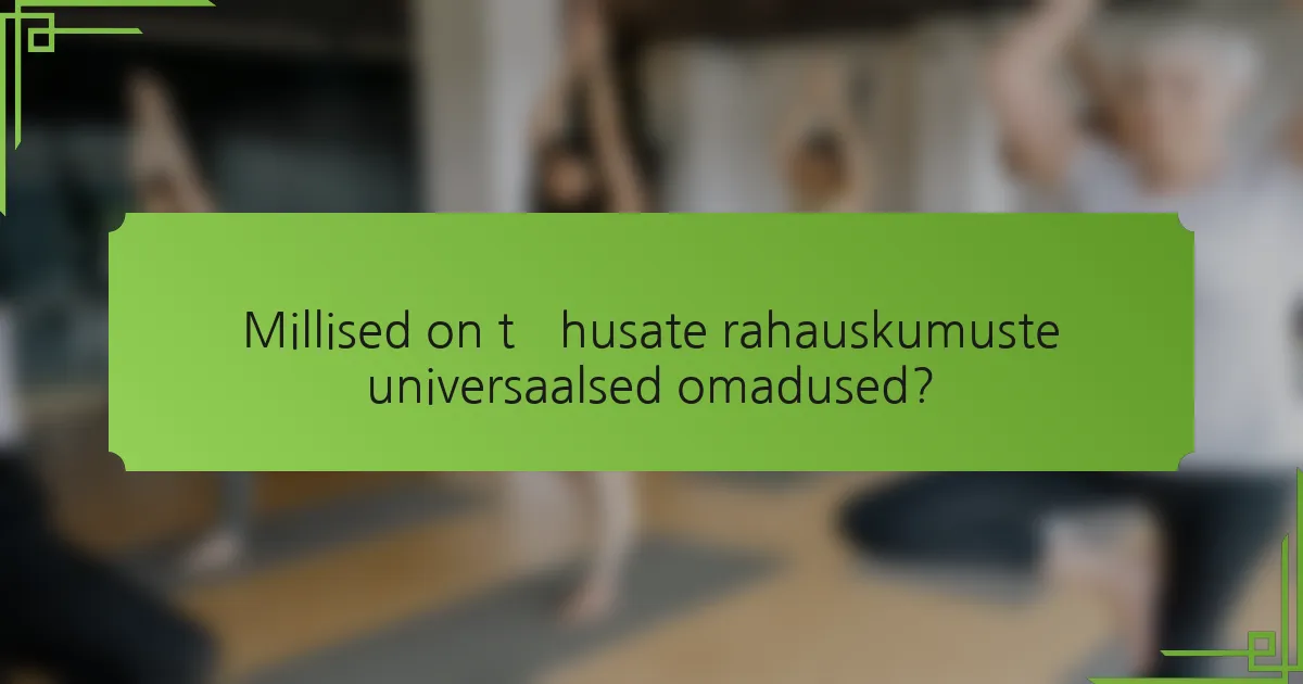 Millised on tõhusate rahauskumuste universaalsed omadused?